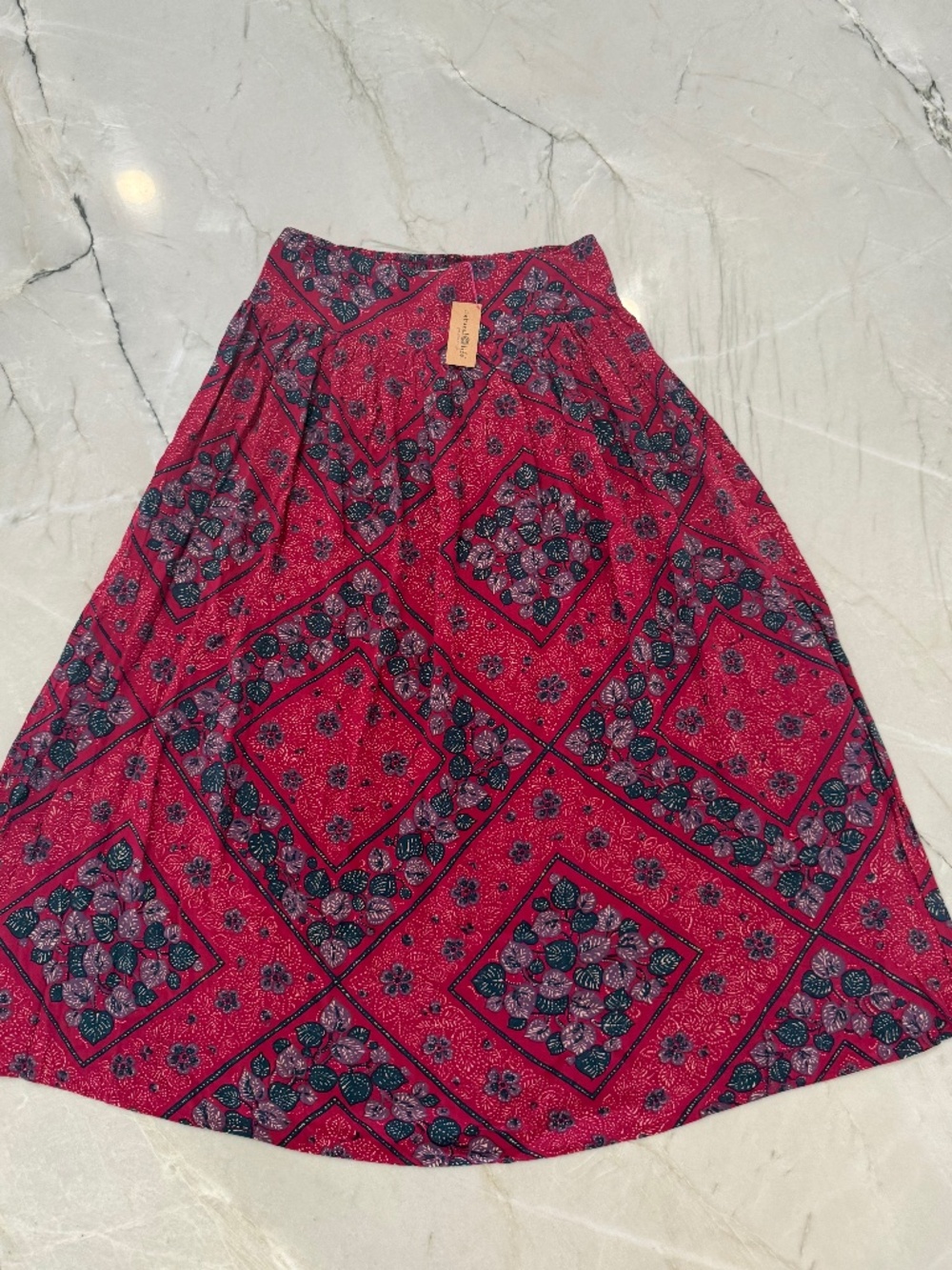 Natural Life Women's Midi Skirt Size L Folk Boho Peasant Cottagecore Prairie NWT
